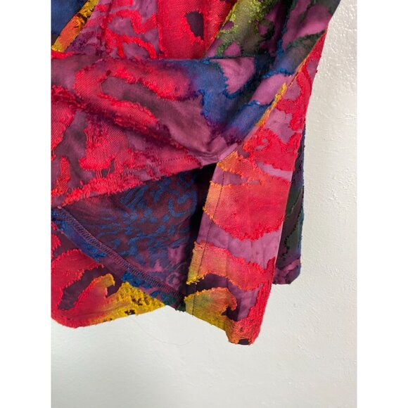 Creation Vibrant Abstract Womens Tunic Top size Large Stretch Artsy Lagenlook - Picture 11 of 15